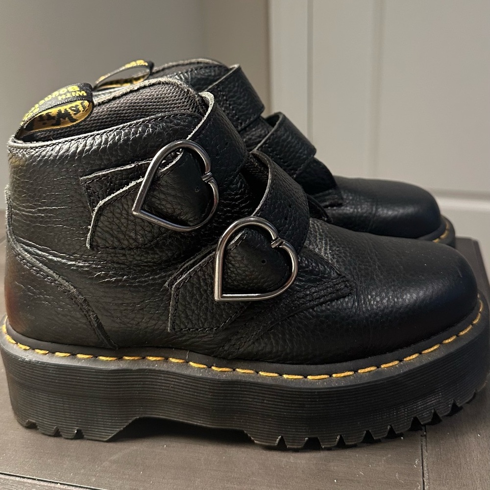 DEVON HEART LEATHER PLATFORM BOOTS